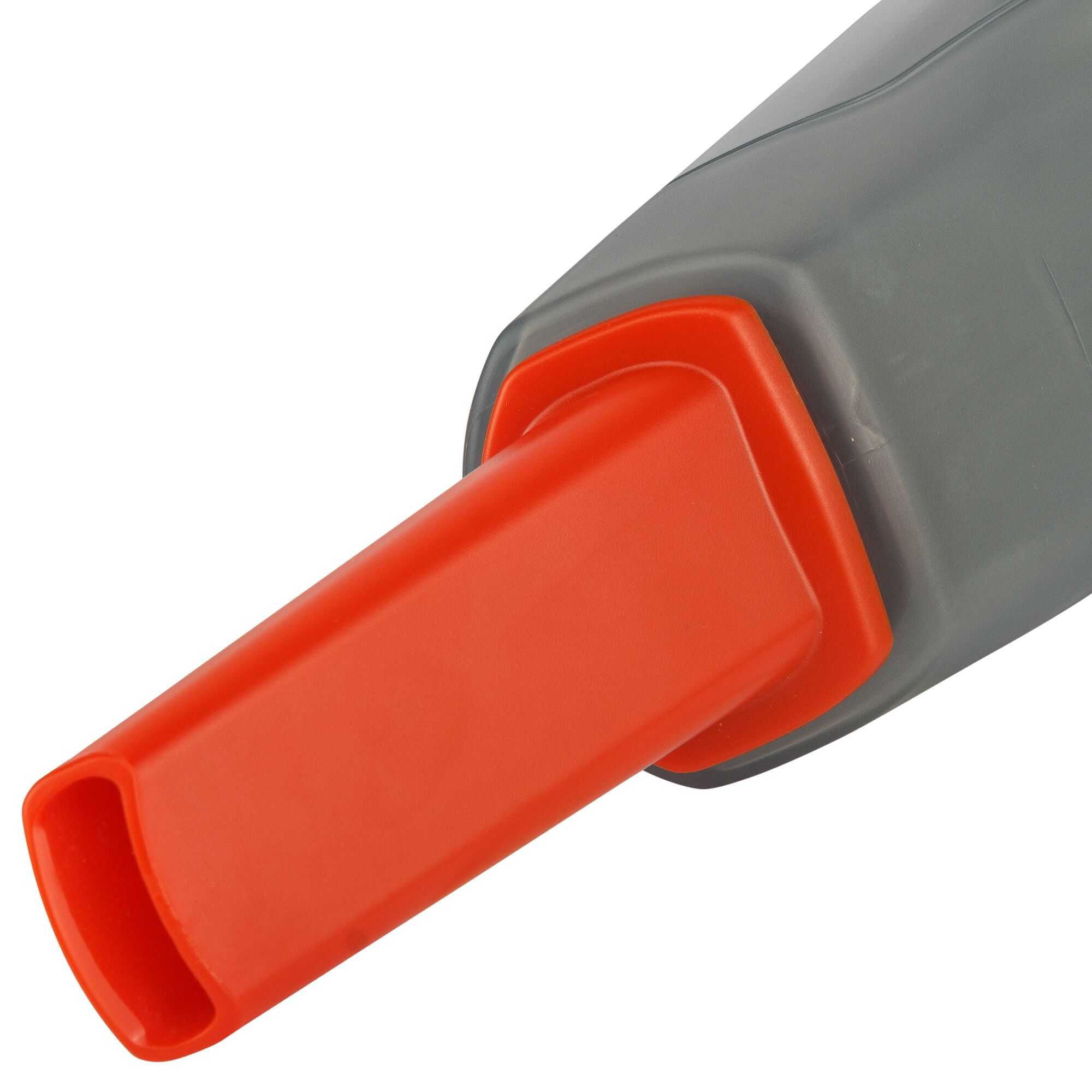 BLACKDECKER ADV1210 vacuum nozzle in orange and gray, close-up on white background.