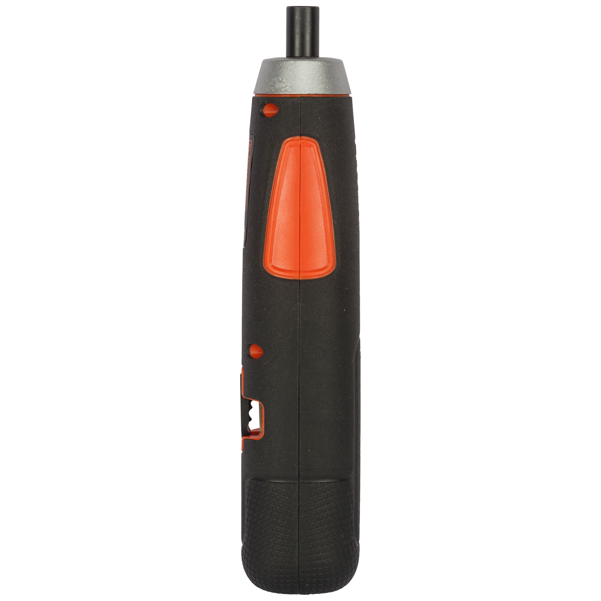 BLACKDECKER BD40K4 cordless screwdriver, black and orange, front angle on white background