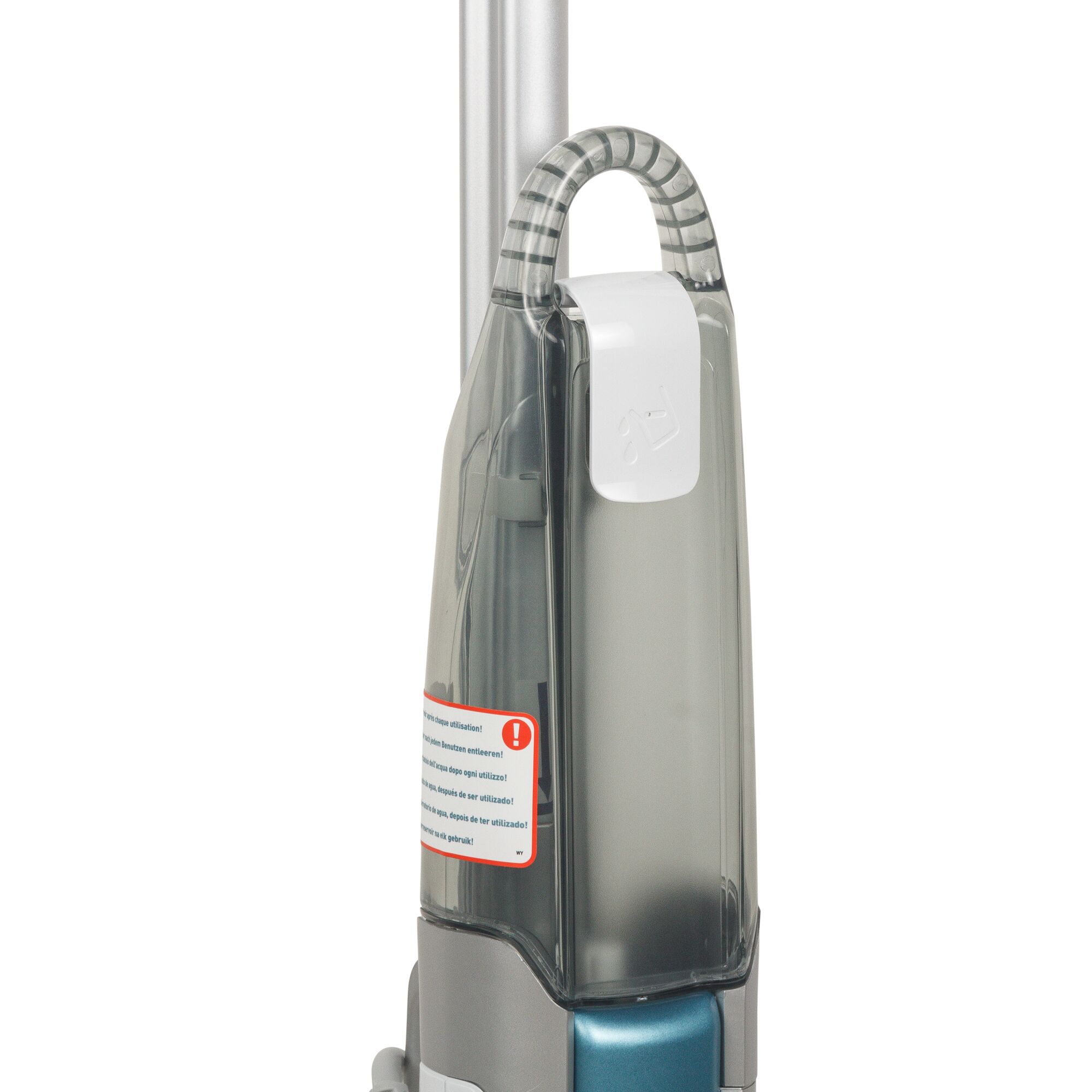 BLACKDECKER FSM1620 floor steam cleaner handle and water tank, close-up, white background.