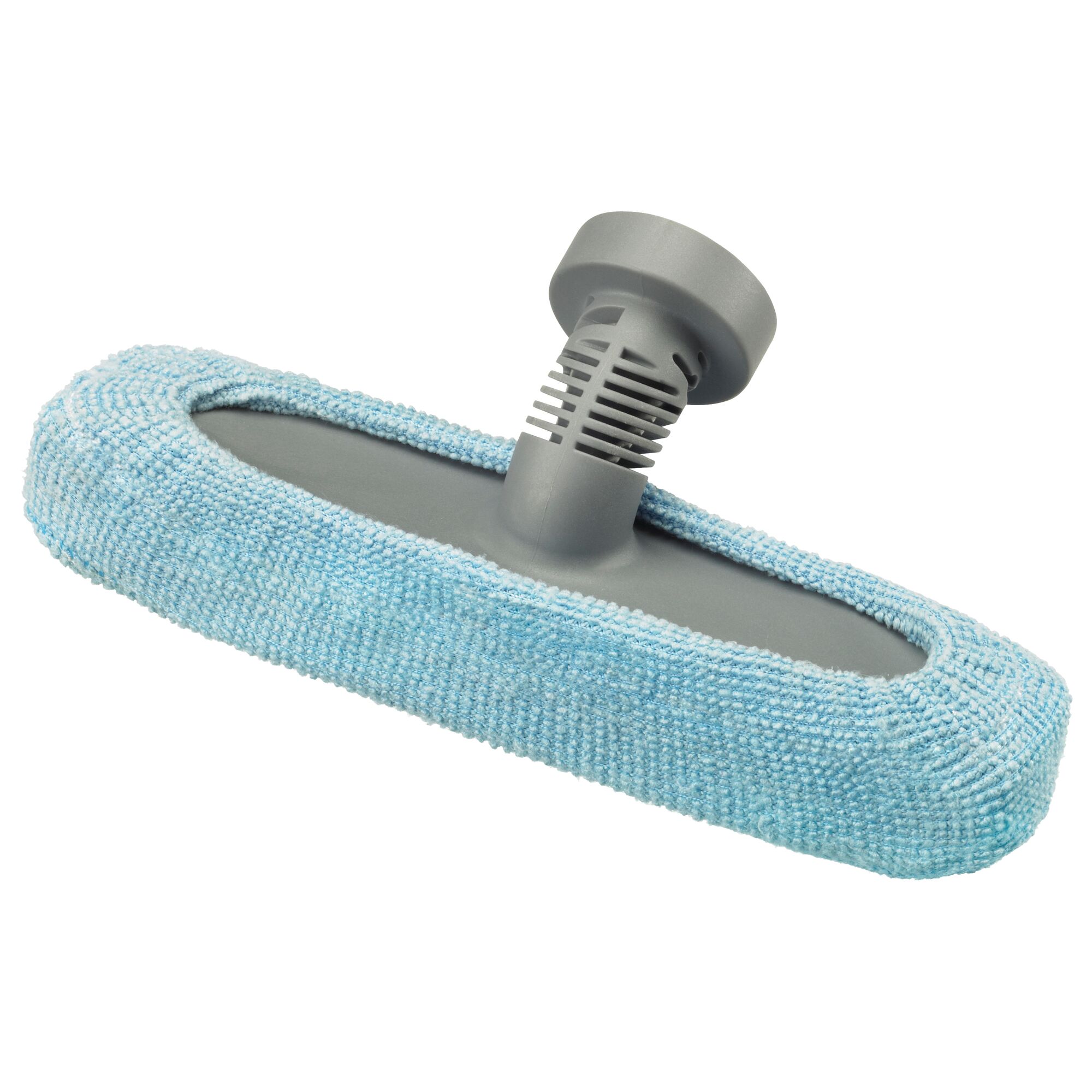 BLACKDECKER FSMH1300FX mop head with blue microfiber cover, angled on white background.