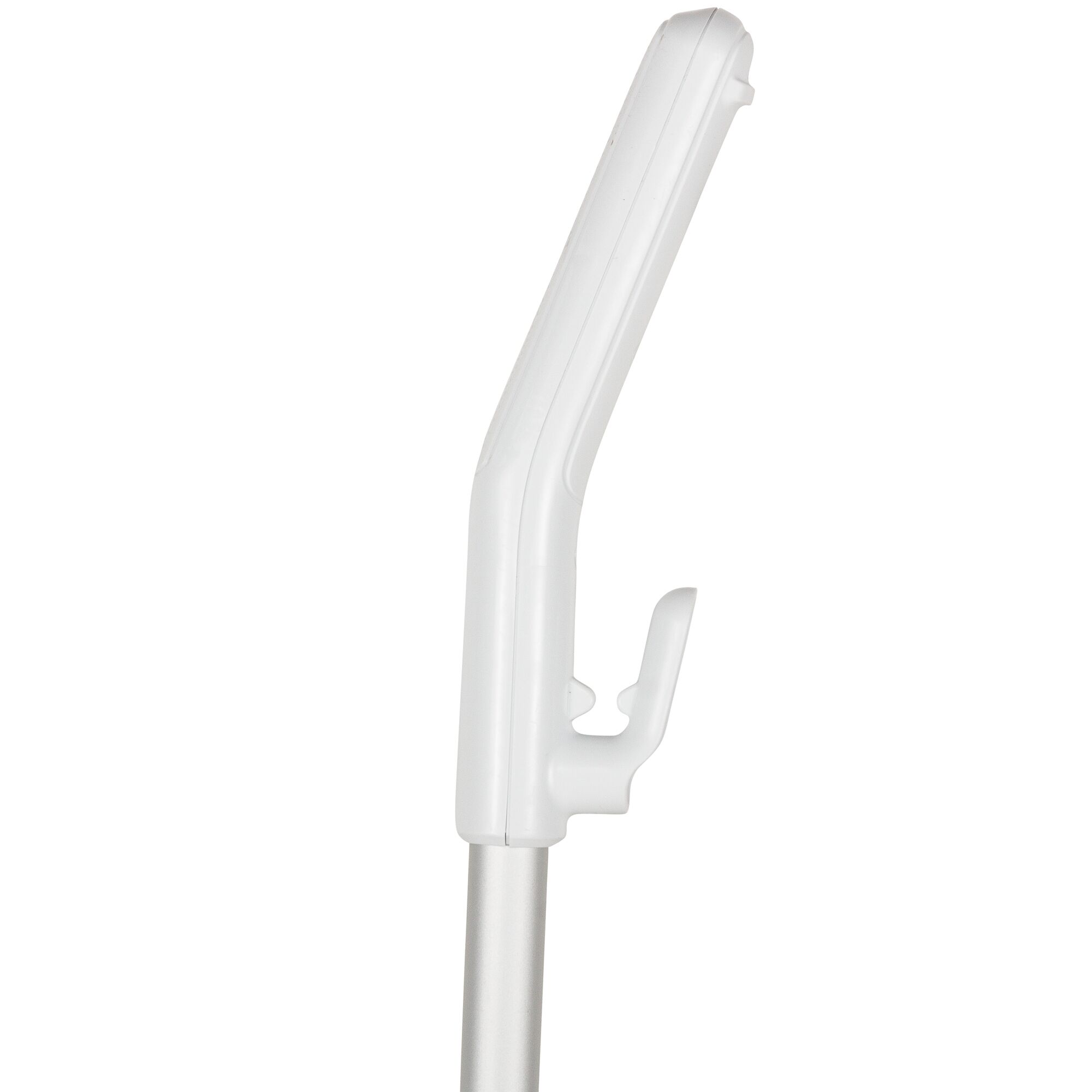 BLACKDECKER FSMH13E5 white handle detail, photography product category, left side angle on white background.