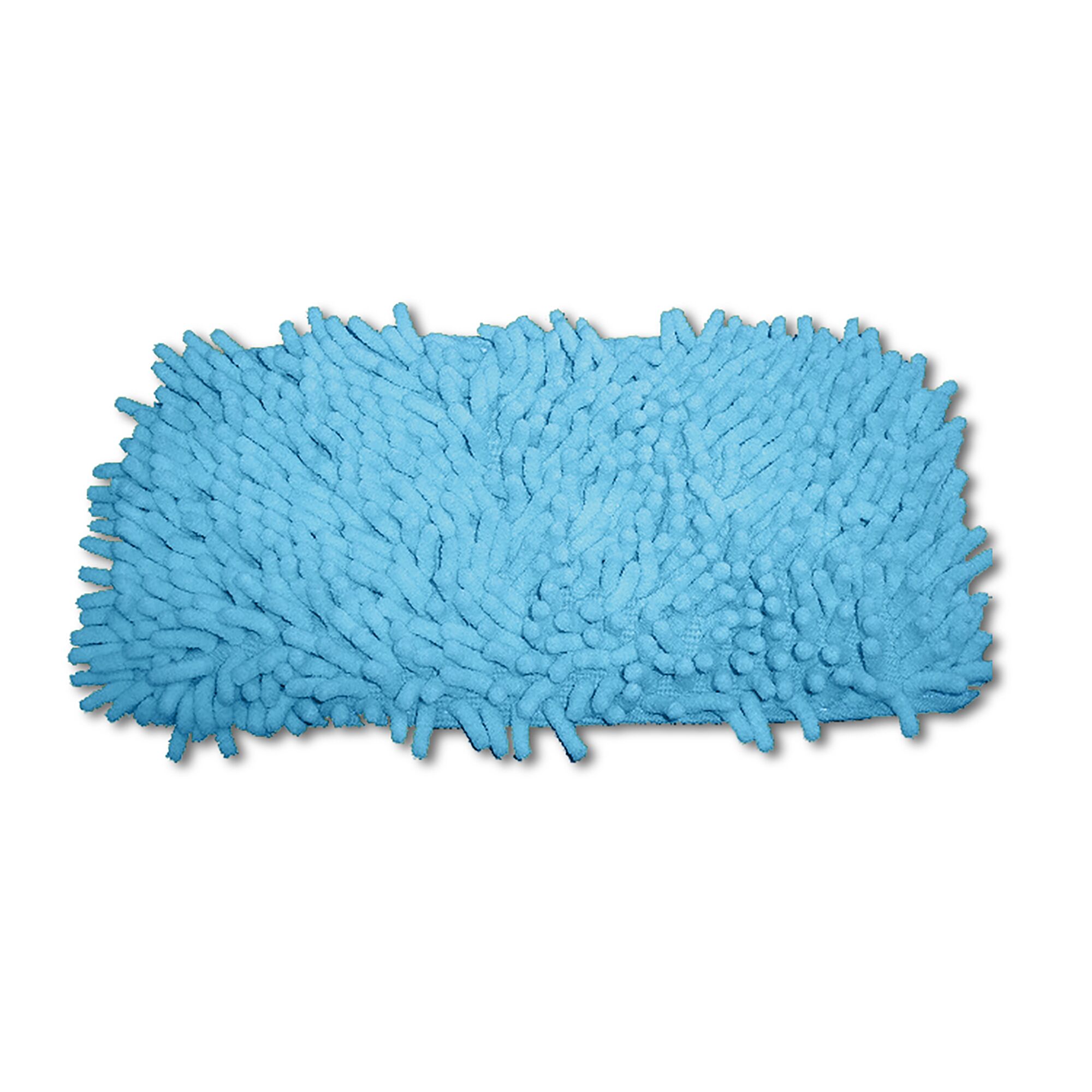 BLACKDECKER FSMP25 blue microfiber mop pad, rectangular, top angle, cleaning accessory.