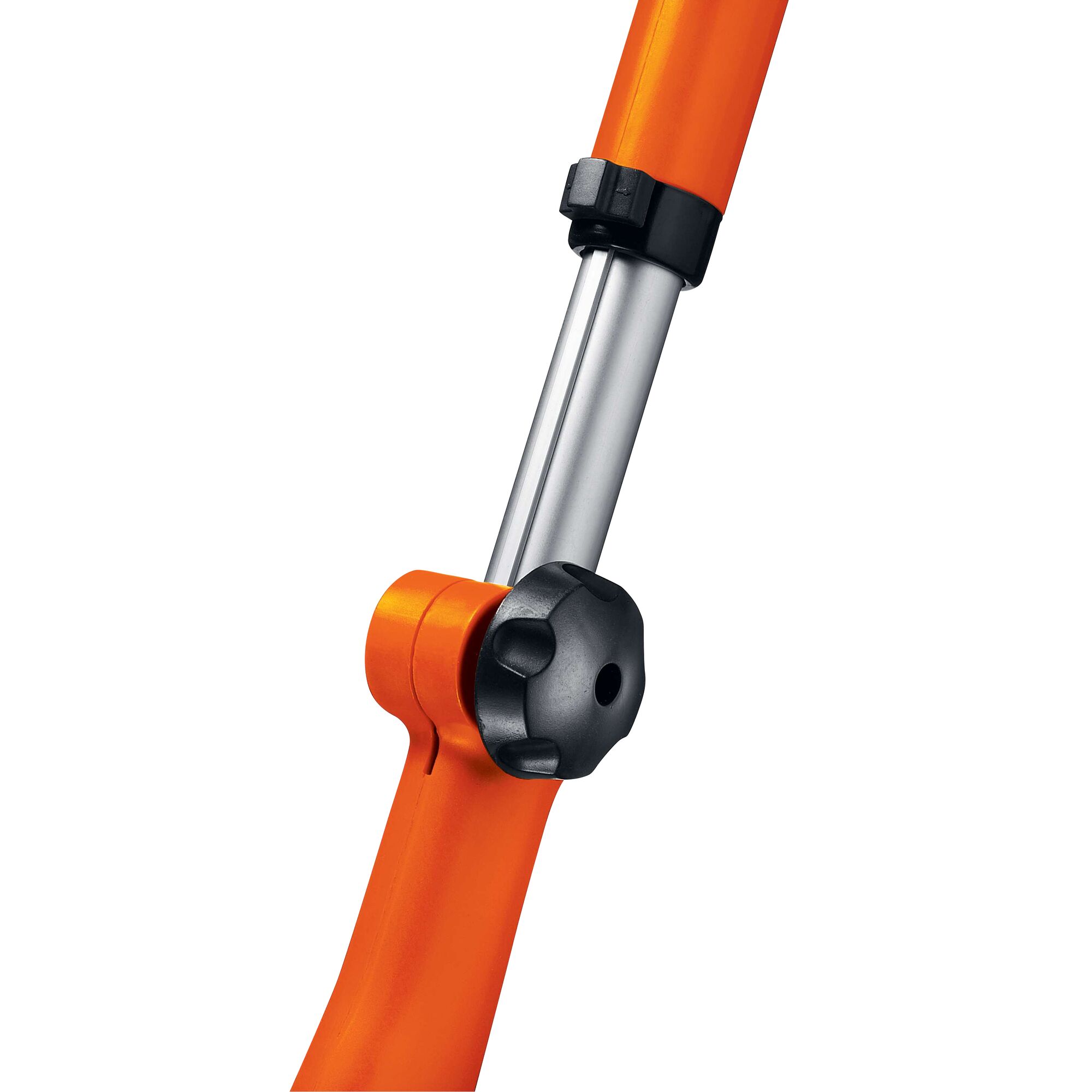 BLACKDECKER GL300 photography of orange and silver adjustable shaft with black knob, side angle