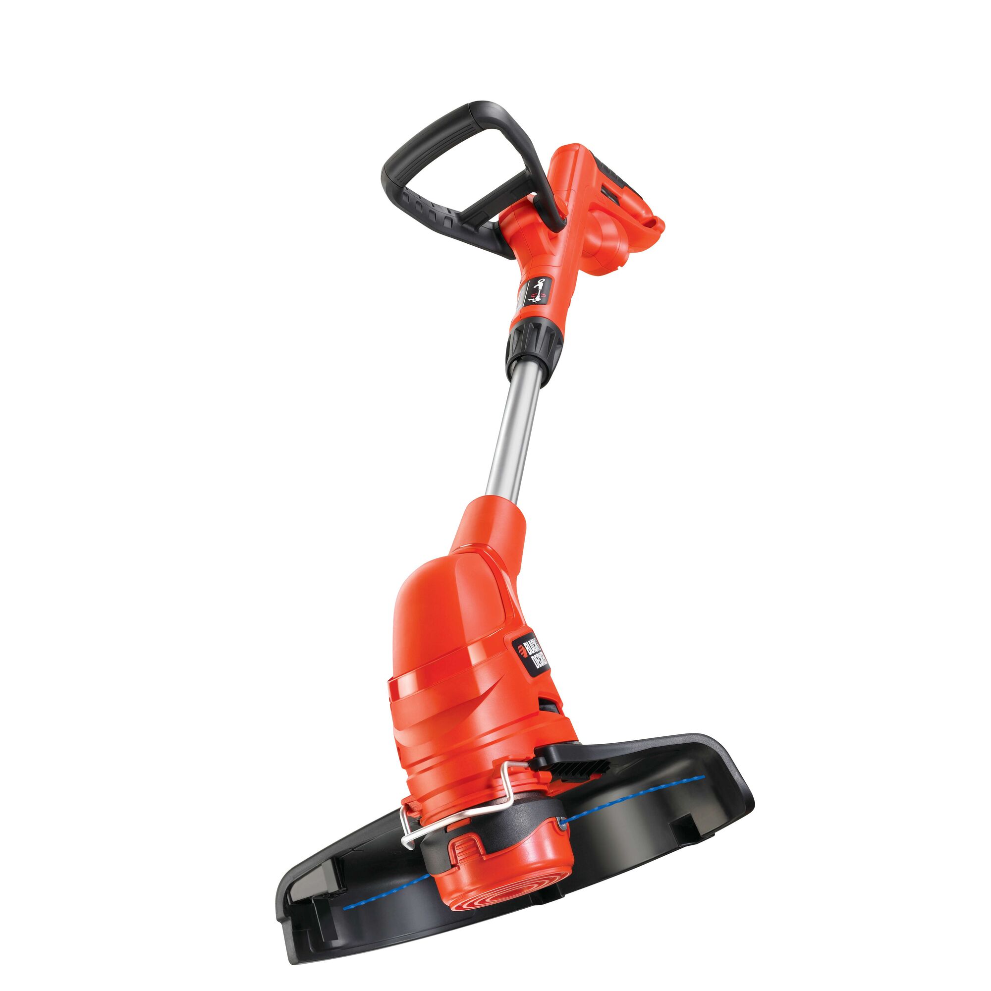 BLACKDECKER GL5530 orange and black grass trimmer front angle on white background