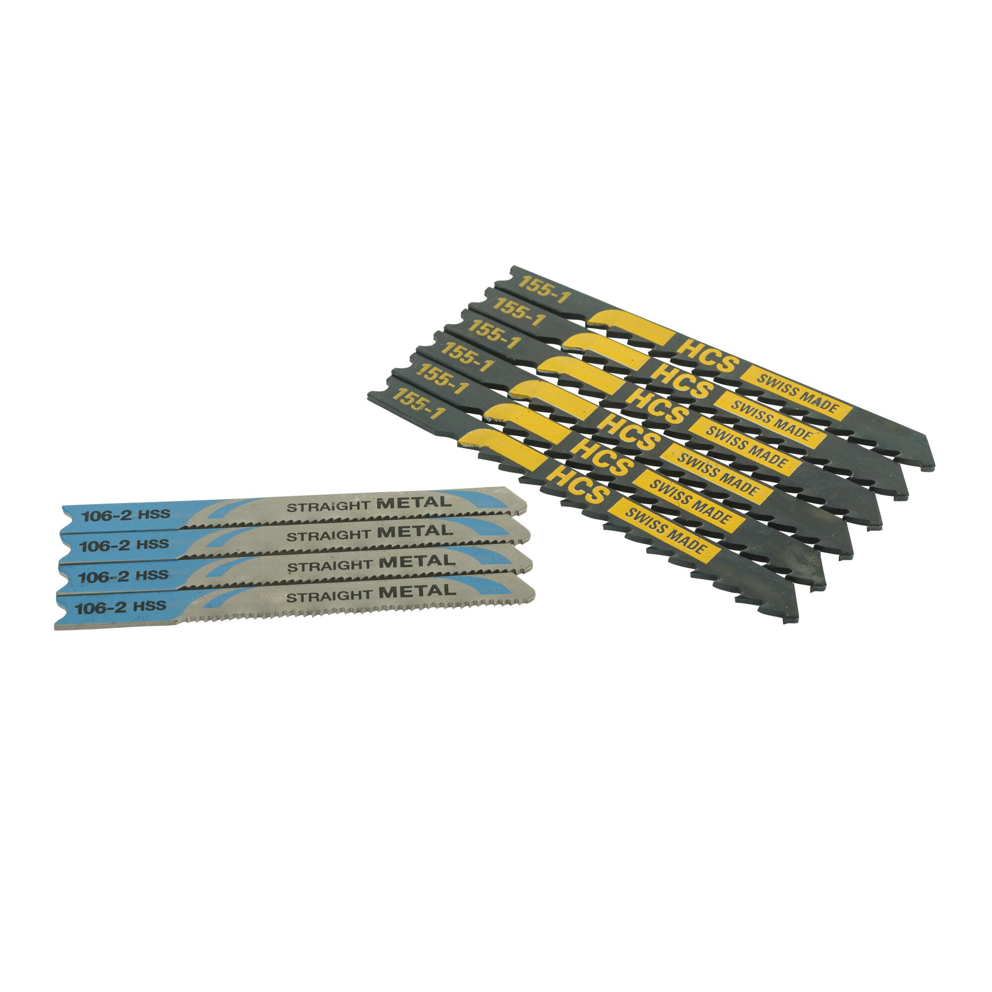 BLACKDECKER KS900EKX jigsaw blades set, metal and wood cutting, product photography, white background