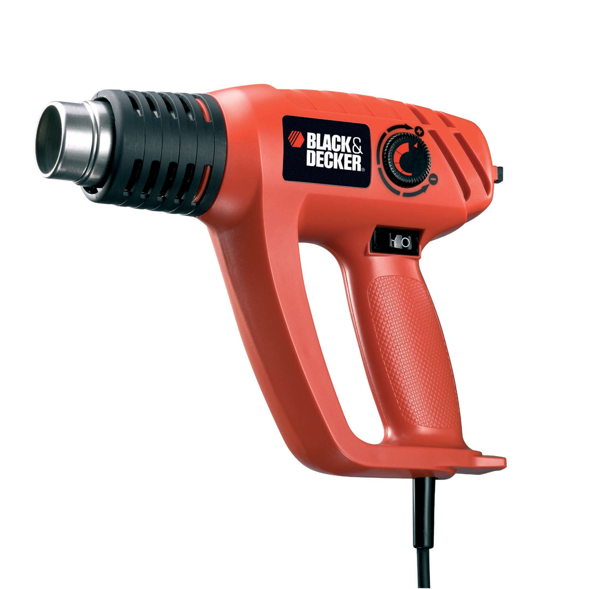 BLACKDECKER KX1800 heat gun, red with textured handle, front angle on white background.