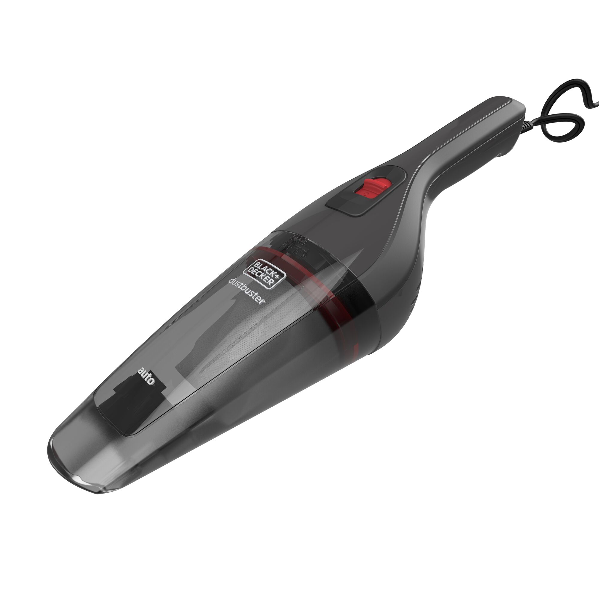 A BLACK+DECKER handheld vacuum cleaner, model NVB12AV, with a black and gray design, suitable for portable cleaning tasks.