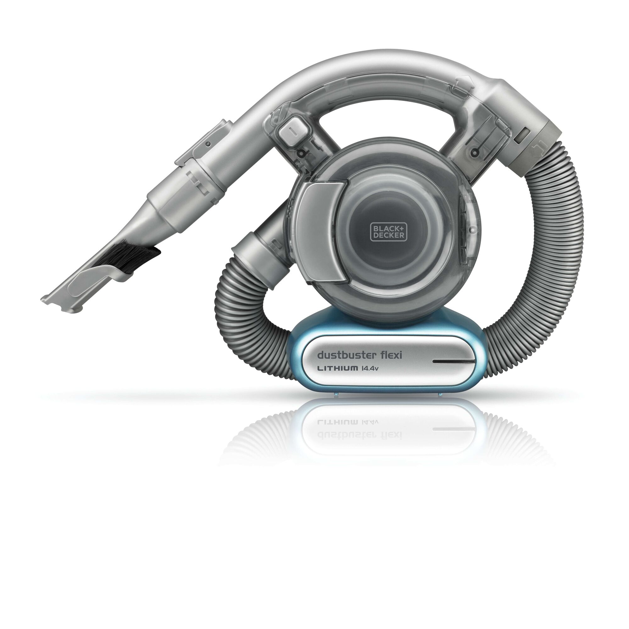 BLACK+DECKER PD1420B-KR dustbuster flexi lithium 14.4V handheld vacuum front angle on white background.