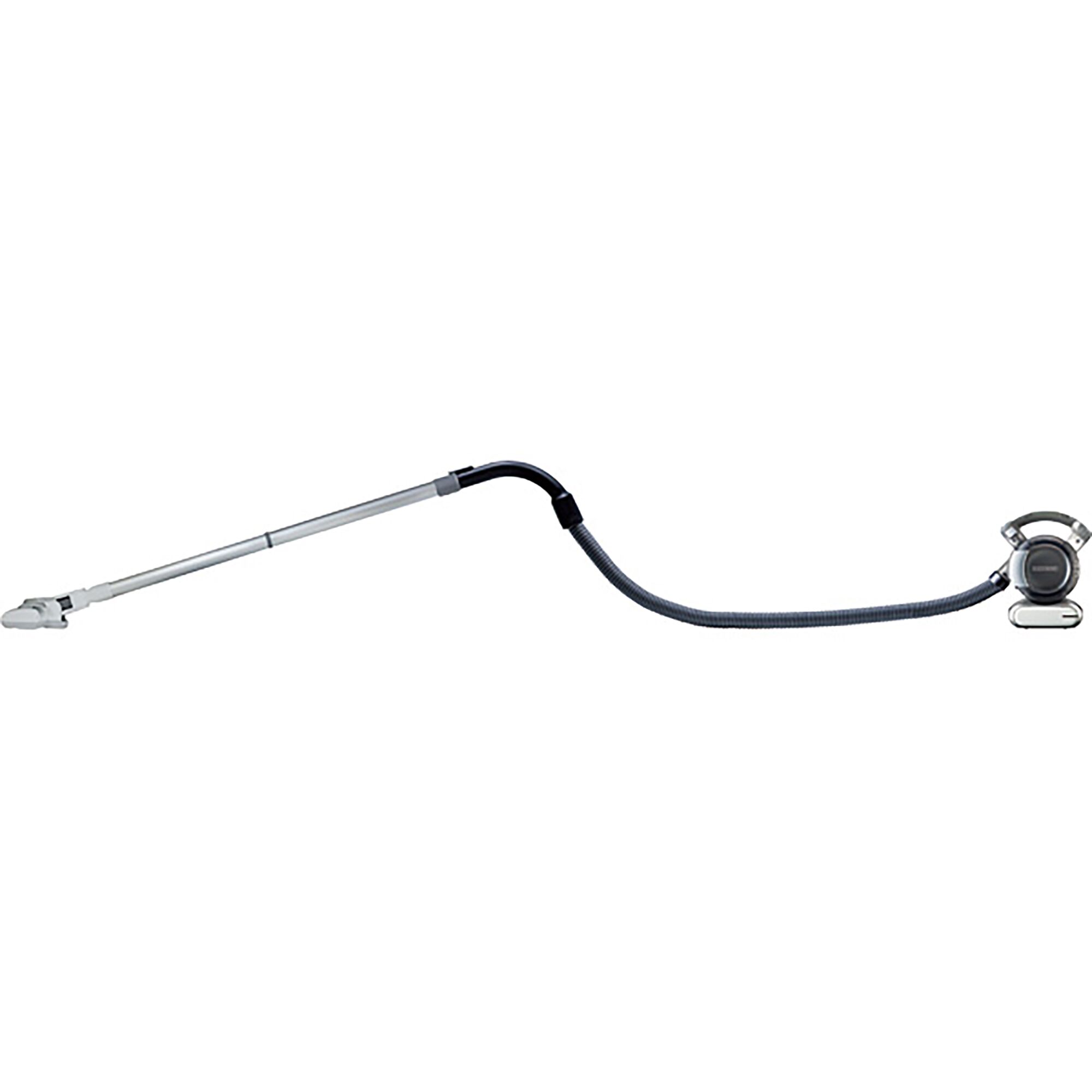 BLACKDECKER PD1810LI handheld vacuum cleaner with long hose and silver wand, side angle, white background.