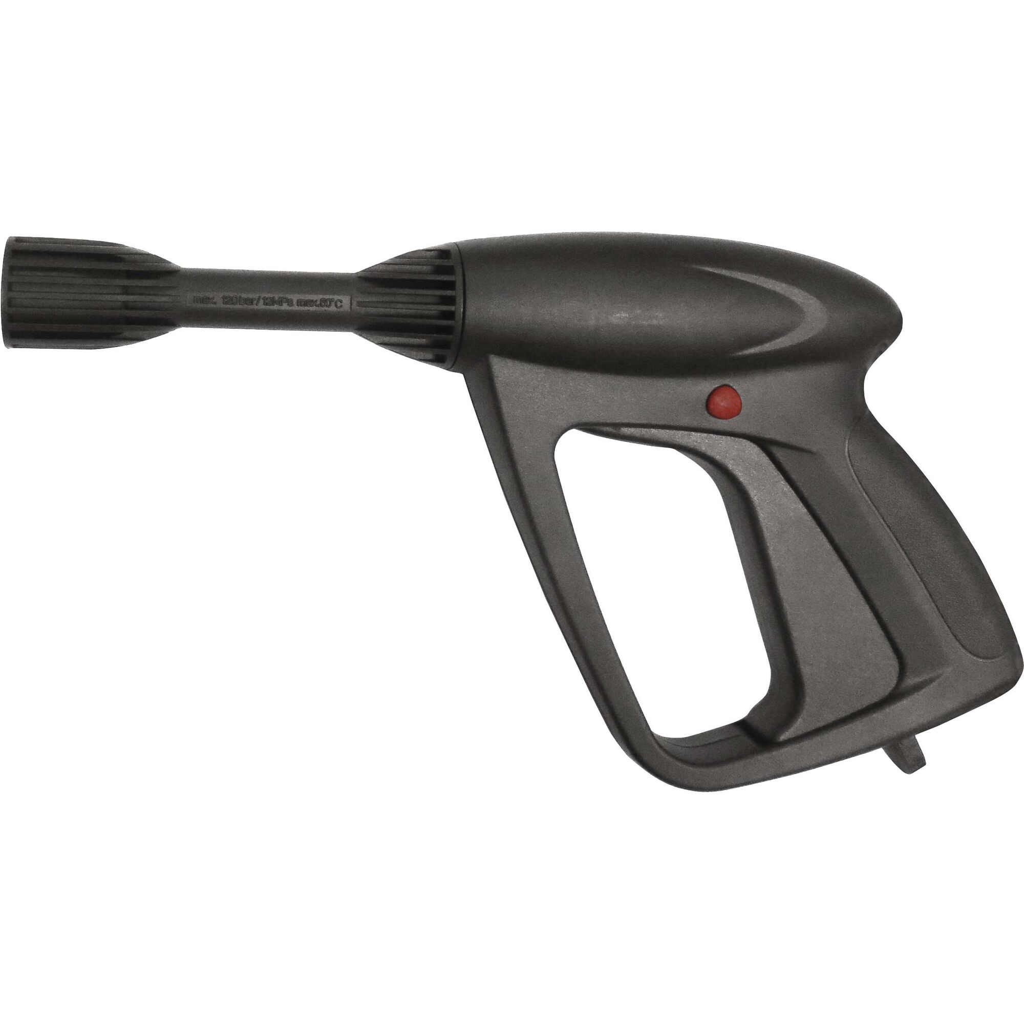 BLACKDECKER PW1370TD pressure washer spray gun, black plastic, right side angle on white background.