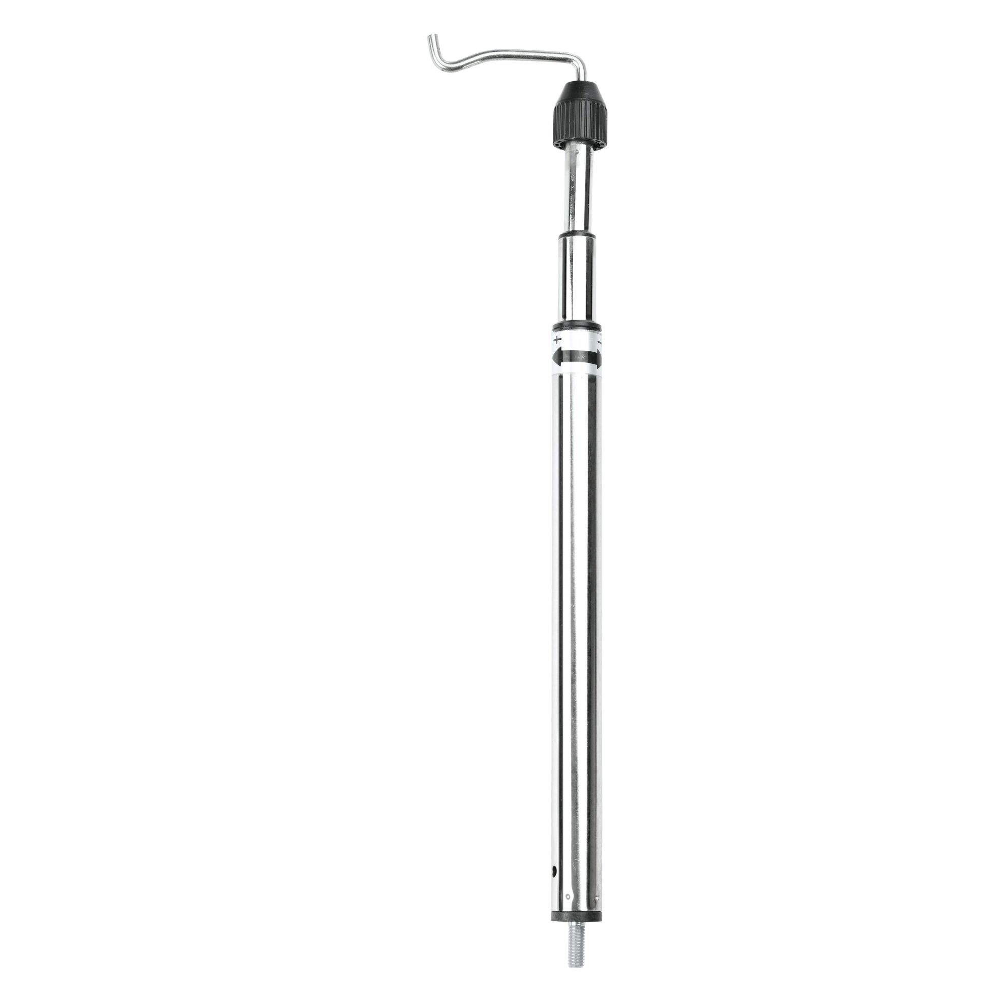 BLACKDECKER RT18KA telescopic silver tool with curved metal tip, studio angle, photography product.