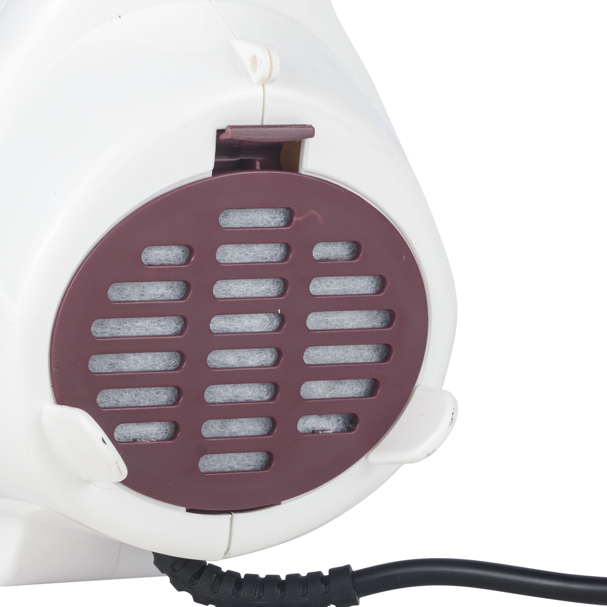 BLACKDECKER VH802 vacuum cleaner filter cover, maroon vented design, front angle on white background