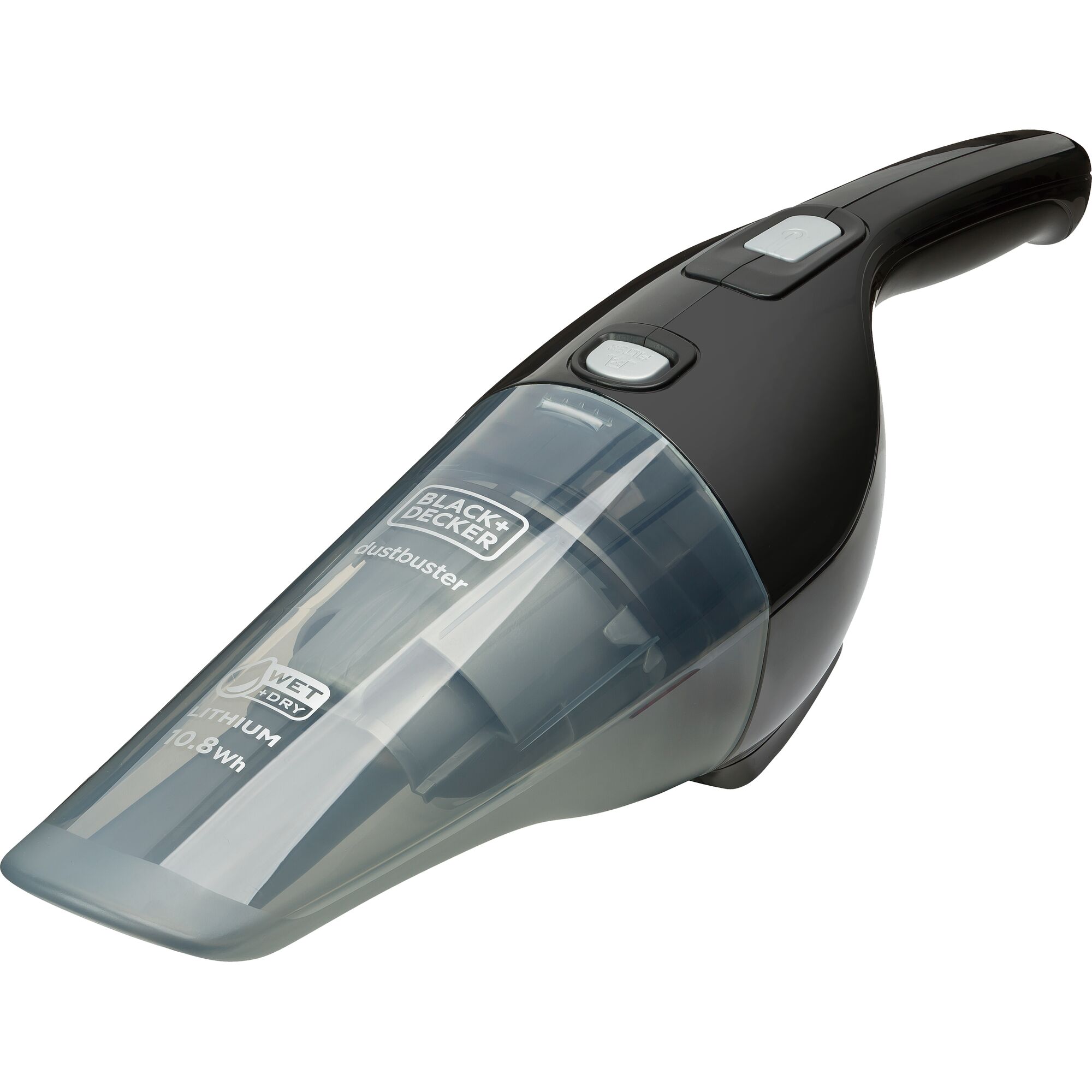 BLACKDECKER WD7201B handheld vacuum cleaner in blue and gray, angled view on white background.