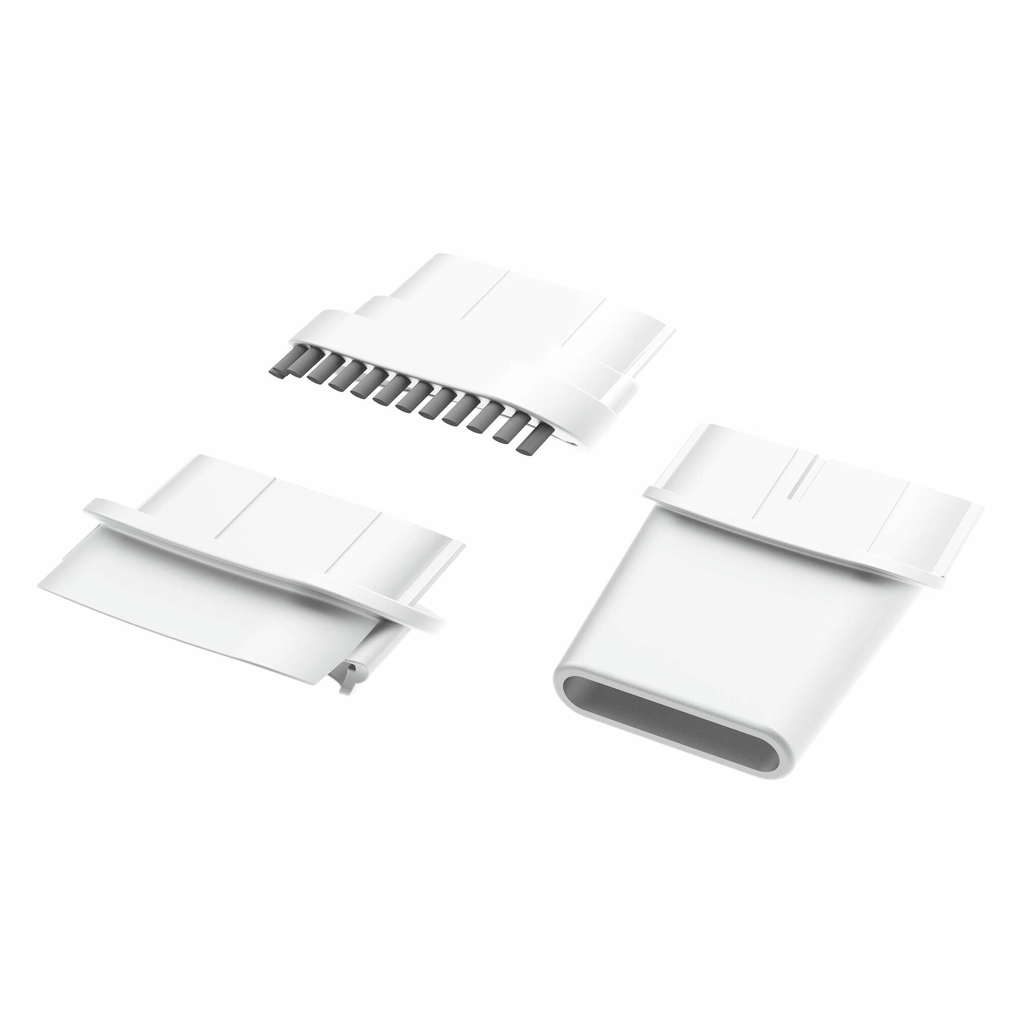 BLACKDECKER WDC115W vacuum cleaner accessory set, white, includes three different nozzle attachments, front angle.