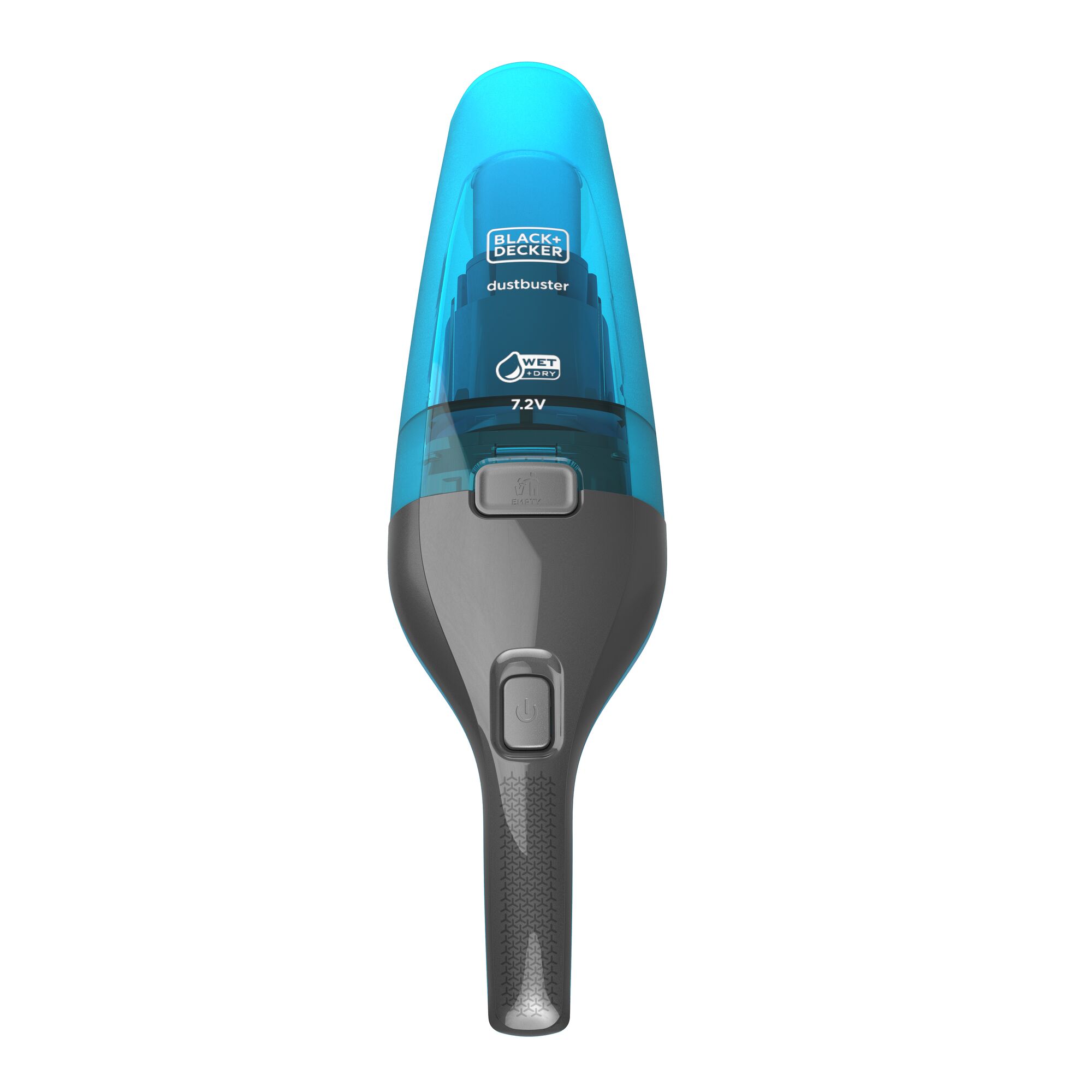 BLACKDECKER WDC215WA handheld vacuum, blue and gray, front view, wet and dry cleaning, photography product